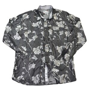 Ace of Diamond Mens XL  Pearl Snap Up Shirt Gray Floral Snake Print‎ Western